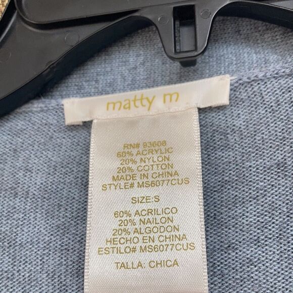 Marty M cotton blend long open cardigan color light cool grey - Picture 2 of 5